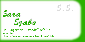 sara szabo business card